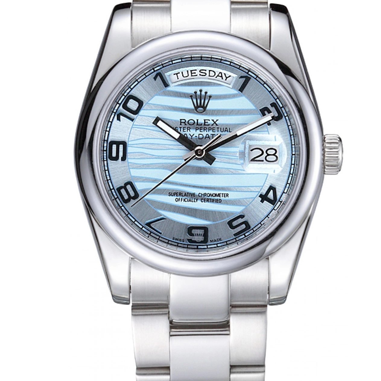 Best AAA Replica Sites White Polished 7470 Dial Bezel Silver DayDate Rolex 1016